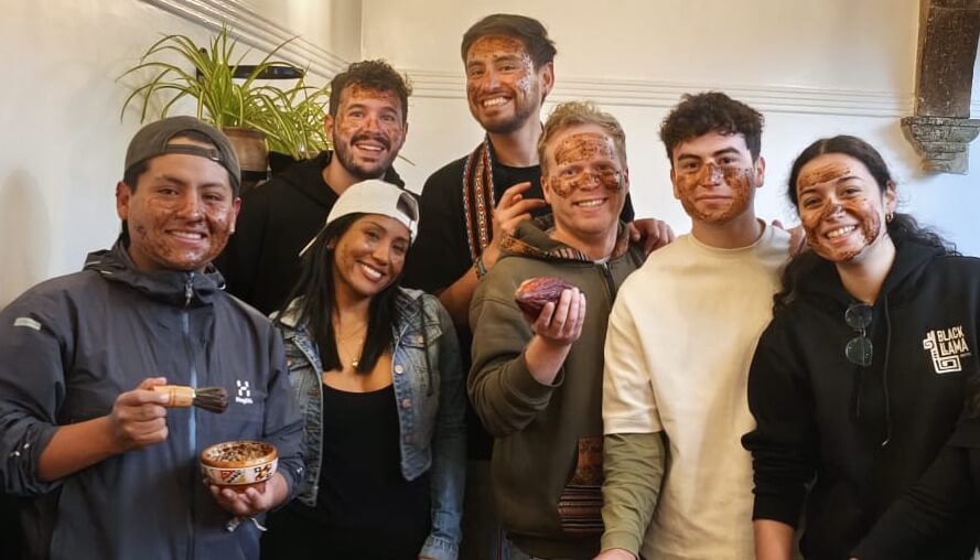 group of people chocolate workshop in Cusco Peru